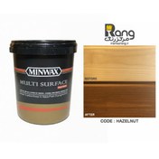 تصویر رنگ چوب پایه آب فندقی مین‌وکس ۱ لیتری 