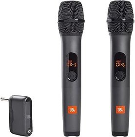 تصویر JBL Wireless 2 سیستم میکروفون ، کیفیت صوتی بالا ، گیرنده بی سیم کانال دوگانه UHF قابل شارژ ، 6 ساعت بازی ، پلاگین و بازی ، باتری های قابل تعویض AA - سیاه ، JBlwirelessmic ، بلوتوث JBL Wireless 2 Microphone System, High Vocal Quality, Rechargeable UHF Dual Channel Wireless Receiver, 6H of Playtime, Plug and Play, Replaceable AA Batteries - Black, JBLWIRELESSMIC, Bluetooth