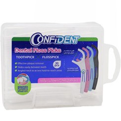 تصویر نخ دندان کمانی کانفیدنت کد F402 Confident Dental Floss Picks 30pcs