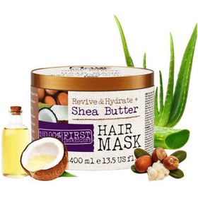 تصویر ماسک مو تقویت کننده و آبرسان مائویی مدل Shea Butter حجم 400 میلی لیتر Maui Moisture Revive & Hydrate + Shea Butter Hair Mask 400ml