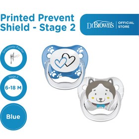 تصویر پستانک ارتودنسی 2 عددی دکتر براون Dr Brown's مناسب 6 تا 18 ماه طرح قلب ابزار ایمنی کودک و نوزاد دکتر براون
