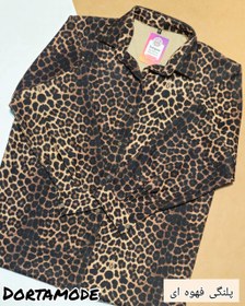 تصویر شومیز مخمل کبریتی پلنگی 