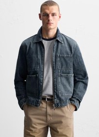 تصویر کت جین مردانه زارا DENIM JACKET WITH ZIP 