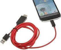 تصویر HRX- آداپتور کابل AV Micro USB به تلویزیون HDMI HDTV برای سامسونگ (Galaxy S3/S4/Note-2/Note-3/Note-4) - قرمز 