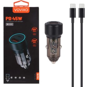 تصویر شارژر فندکی 45W فست و PD دو پورت Vovixo مدل VX-72 