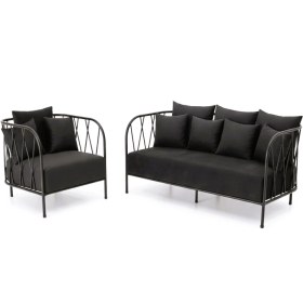 تصویر مبل حصیری فلزی 