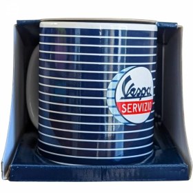 تصویر ماگ سرامیکی اورجینال وسپا ایتالیا Vespa Servzio MUG Striped 