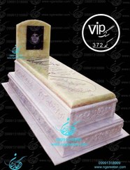 تصویر سنگ قبر لاکچری مرمر سبز آذر شهر کد 372 