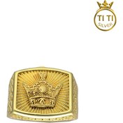 تصویر انگشتر مردانه طلا روس با سنگ اونیکس 