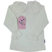 تصویر بلوز زیر سارافونی دخترانه یقه ب.ب شیری رنگ نوزاد و کودک 
