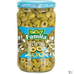 تصویر زیتون شور اسلایس شده فامیلا 660 گرم 