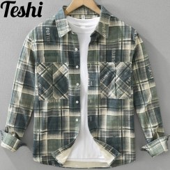 تصویر پیراهن کتان چهارخانه 