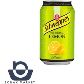 تصویر نوشیدنی تونیک شوئپس (schweppes) 330 میلی لیتر 24 عددی لیمویی 