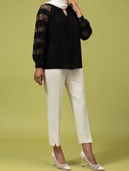 تصویر بلوز زنانه برنس مدل آرامش آستین بلند کرپ حریر 