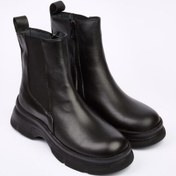 تصویر نیم بوت زنانه چرم طبیعی مدل آناویز چرم 