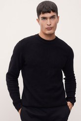 تصویر بافت و پلیور مردانه مشکی | 25K801004245 Defacto 