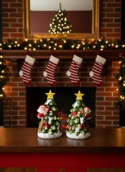 تصویر مجسمه کریسمس درخت کاج بابانوئل و آدم برفی - آدم برفی 