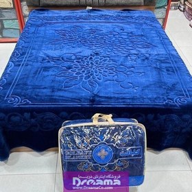 تصویر پتو گلبافت دونفره سرمه ای مدل الوان سایز ۲۲۰*۲۴۰ 