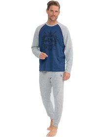 تصویر ست پیژامه فاق نرمال آستین بلند طرح دار مردانه | یو اس پولو U.S. Polo Assn. 