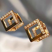 تصویر گوشواره زنانه کلیپسی طرح مربع نگین دار ژوپینگ مدل XUPING 1017 