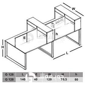 تصویر میز کار گروهی چهار نفره مدل G128 