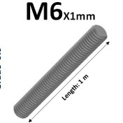 تصویر پیچ متری قطر 6 آهنی گرید 5.6 Metric M6x1 class 5.6