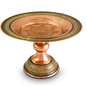 تصویر شیرینی خوری مس و خاتم 25 سانتی 