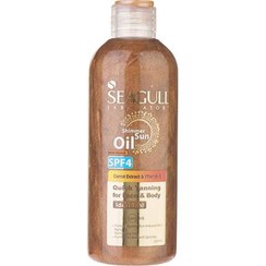 تصویر روغن اکلیلی برنزه ‌کننده و ویتامینه سی گل Seagull Shimmer Sun Oil SPF4