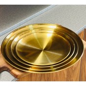 تصویر بشقاب استیل طلایی 