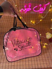 تصویر کیف لوازم بهداشتی صورتی سایز بزرگ - طرح 