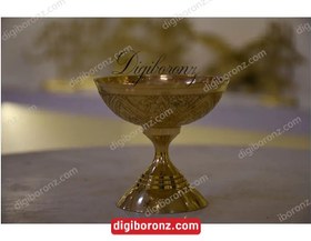 تصویر بستنی خوری برنجی برنزی هندی بدون قاشق Brass-Bronze Indian Ice Cream Bowl Without Spoon