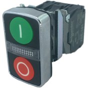 تصویر کلید فشاری دوبل چراغدار 8365 XB4-BW چین 