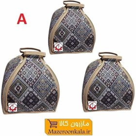 تصویر ست کیف و کاور دیگ و قابلمه مدل A طرح سنتی و جاجیم 3 عددی HTZ-014 