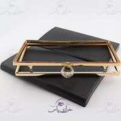 تصویر دهانه قابدار (کیف کلاچ) انگشتری نگین دار طلایی 2 