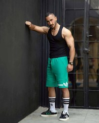 تصویر شلوارک آدیداس فیروزه ای نخ پنبه 