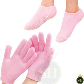 تصویر ست دستکش و جوراب سیلیکونی مرطوب کننده و ترمیم کننده دست و پا اورجینال Original set of silicone gloves and socks