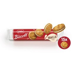 تصویر بیسکوییت لوتوس با مغز وانیل 150 گرم Lotus Biscoff بیسکویت و ویفر 150 گرم لوتوس وانیل