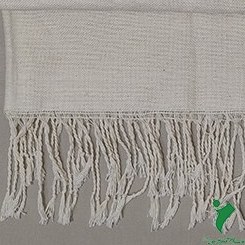 تصویر شال نخی سفید ساده 