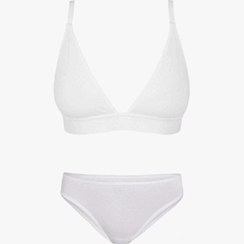 تصویر ست سوتین مثلثی + بریف بیکینی 