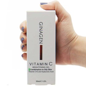 تصویر ژل روشن‌کننده ژیناژن ویتامین C پوست چرب و مختلط 30 میل Ginagen Vitamin C Combination To Oily Skin Brightening Gel 30ml