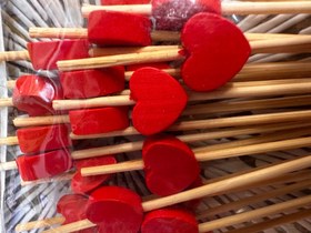 تصویر چوبی میوه بامبو قلب دار 20 تایی 