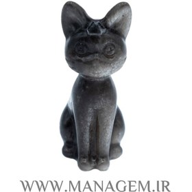 تصویر مجسمه گربه سنگ ابسیدین 