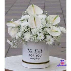 تصویر باکس گل با تم سفید 