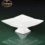 تصویر شیرینی‌خوری طرح لاله پایه‌دار لب طلا لیمون 