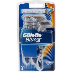 تصویر خودتراش ژیلت (Gillette) مدل 3 لبه با تیغه فولاد بسته 3 عددی حجم تیغ اصلاح