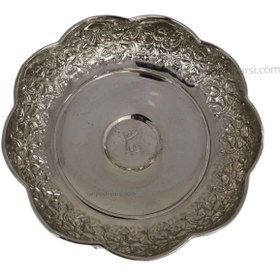 تصویر پیاله مسی قلم زنی کروم پارسی Copper White Ghalam Zani Parsi Cup