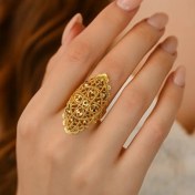 تصویر انگشتر طلایی طرح گل کد AN-A3A 