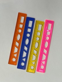 تصویر خطکش شابلون دار - زرد 