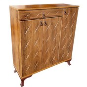 تصویر جاکفشی چوبی مدل ستاره با ۳ درب ملامینه 