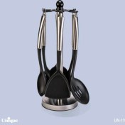 تصویر سرویس کفگیر و ملاقه 6 پارچه یونیک همراه استند کد 1196 